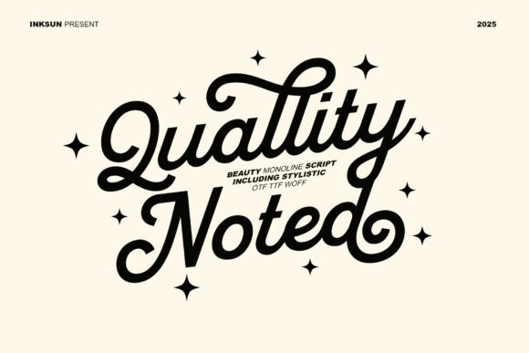 Quallity Noted: A Warm Monoline Script Font for Digital Creators